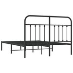 vidaXL Cadre de lit métal sans matelas avec tête de lit noir 140x200cm
