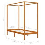 vidaXL Cadre de lit à baldaquin sans matelas bois massif 90x200 cm