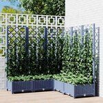 vidaXL Jardinière avec treillis bleu gris 120x120x121 5 cm PP