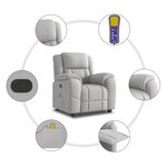 vidaXL Fauteuil de massage inclinable gris nuage tissu