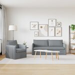 vidaXL Canapé 2 Pièces Gris clair 196 x 82 x 85 cm tissu