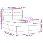 vidaXL Lit à ressorts avec matelas Marron foncé 200 x 160 cm tissu