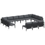 vidaXL Ensemble de canapé de jardin 13 Pièces Anthracite Acier