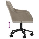 Chaise fauteuil siège pivotante de bureau informatique étude clairvelours gris 02_0024118