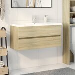 vidaXL Ensemble de meubles de bain 2Pièces céramique et bois d'ingénierie