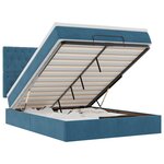 vidaXL Cadre de lit ottoman avec matelas bleu foncé 140x190 cm velours