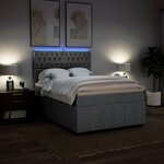 vidaXL Sommier à lattes de lit avec matelas Gris clair 160x200cm Tissu