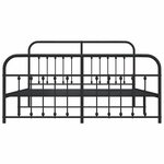vidaXL Cadre de lit métal sans matelas avec pied de lit noir 183x213cm