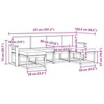 vidaXL Ensemble de canapés d'extérieur 6 pc Naturel et Crème