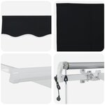 Auvent Rétractable Automatique vidaXL Noir 600x300 cm