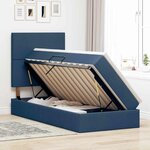 vidaXL Lit avec rangement et matelas Bleu 100 x 200 cm Polyester