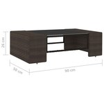 vidaXL Salon de jardin 6 Pièces avec coussins Marron Résine tressée