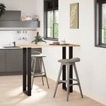 vidaXL Pieds de table de bar en U  2 pièces  noir  50 x (110-111) cm  acier