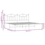 vidaXL Cadre de lit métal sans matelas avec tête de lit noir 193x203cm