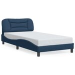 vidaXL Cadre de lit avec LED sans matelas bleu 100x200 cm tissu