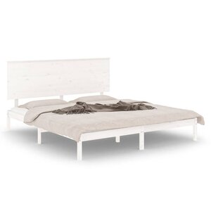 vidaXL Cadre de lit sans matelas blanc 150x200 cm bois massif