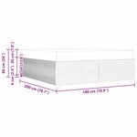 vidaXL Cadre de lit avec matelas Noir 180 x 200 cm tissu