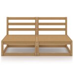 vidaXL Canapé à 2 places de jardin Marron miel Bois de pin solide