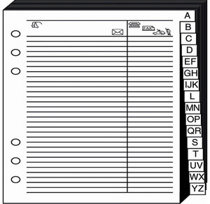 Accessoires Organiseur REPERTOIRE TEL Timer 21 Blanc Recharge 15 x 21 cm QUOVADIS