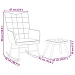 vidaXL Chaise à bascule avec repose-pied crème velours