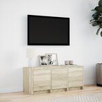 vidaXL Meuble TV avec LED chêne sonoma 97x34x40 cm bois d'ingénierie