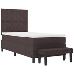 vidaXL Lit Box Spring avec Matelas & Banc Brun Foncé 90x200 cm Tissu