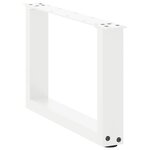 vidaXL Pieds de table basse en U  2 pièces  blanc  50 x (30-31) cm  acier