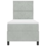 Lit cadre de vieXL avec matelas gris clair 80x200 cm en velours