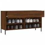 vidaXL Banc à chaussures chêne marron 102x35x55 cm bois d'ingénierie