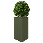 vidaXL Jardinière vert olive triangulaire 50x43x75 cm acier