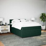 vidaXL Sommier à lattes de lit et matelas Vert foncé 140x200cm Velours