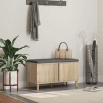 vidaXL Banc d'entrée avec coussin Chêne Sonoma 80 x 38 x 46 cm