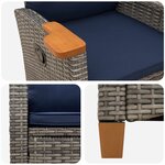vidaXL Chaise inclinable avec plateau à thé 62 x 64 x 112 cm polyrotin