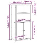 vidaXL Buffet haut sonoma gris 62x36x121 5 cm bois d'ingénierie