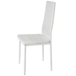Lot de 8 chaises siège de salon cuisine salle à manger design carré élégant blanc 08_0000144