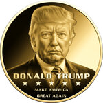 Pièce de monnaie en Or g 0.031 (1/1000 oz) Millésime  DONALD TRUMP 1/1000
