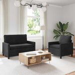 vidaXL Ensemble de Canapés 2 Pièces Noir Velours