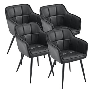Lot de 4 chaises de salle à manger moderne design robuste 81 x 57 x 53 cm noir 03_0009806