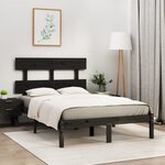 vidaXL Cadre de lit sans matelas noir 140x190 cm bois massif