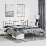 vidaXL Cadre de lit métal sans matelas avec tête de lit noir 193x203cm