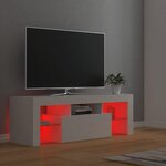 vidaXL Meuble TV avec lumières LED Blanc 120x35x40 cm