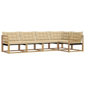 vidaXL Ensemble de canapés d'extérieur 5 pc Blanc et Beige