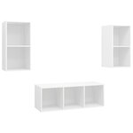 vidaXL Ensemble de meuble TV 3 Pièces Blanc Bois d'ingénierie