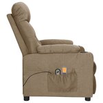 vidaXL Fauteuil électrique de massage Taupe Tissu