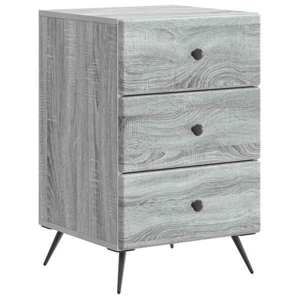 vidaXL Cabinet de chevet Sonoma gris 43 x 41 x 66 5 cm