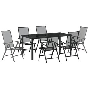 vidaXL Ensemble de salle à manger de jardin 7 pièces en anthracite