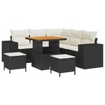 vidaXL Ensemble de canapé de jardin 8 Pièces Noir et Crème polyrotin