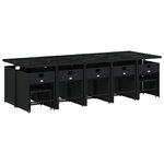 vidaXL Ensemble à manger de jardin 15 Pièces coussins noir résine tressée