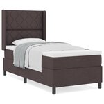 Lit box spring avec matelas vidaXL marron foncé 100x200 cm en tissu