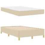 vidaXL Lit à ressorts avec matelas Crème et Blanc 120 x 200 cm tissu